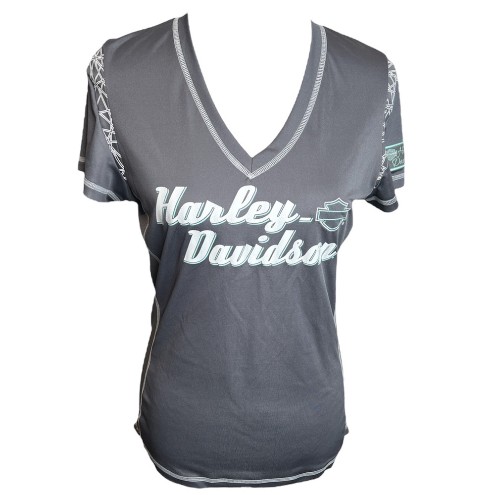 Harley-Davidson V-Neck Top Pullover Short Sleeve Athletic Willie G MD